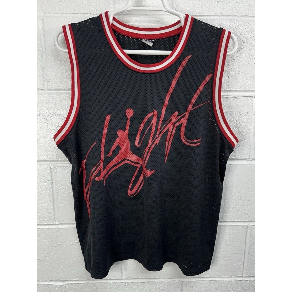 Jordan "Flight" Mesh‎ Tank Jersey / Black & Red / Men's 2XL